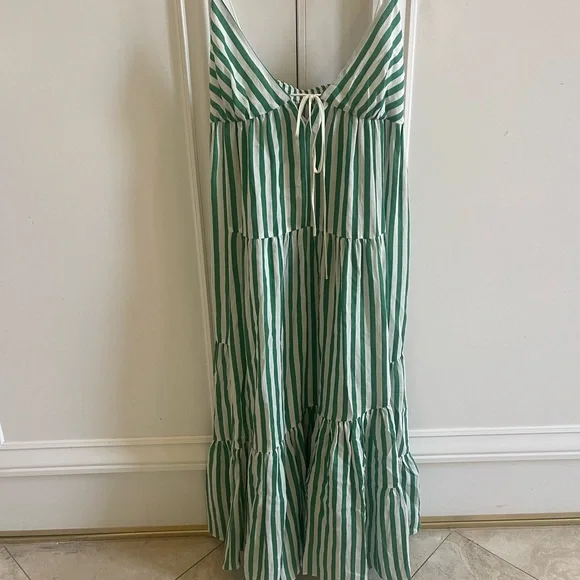 La Ligne Drawstring front striped cotton dress size xl - Picture 9 of 11
